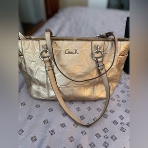 Coach Metallic Gold Shoulder Bag